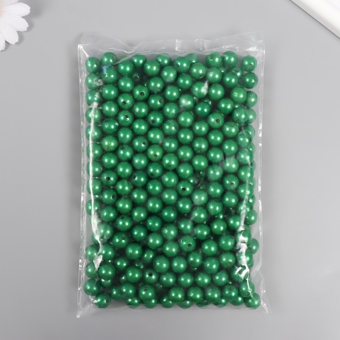 Набор бусин "Жемчуг" d 12 мм, 250 гр, зелёный