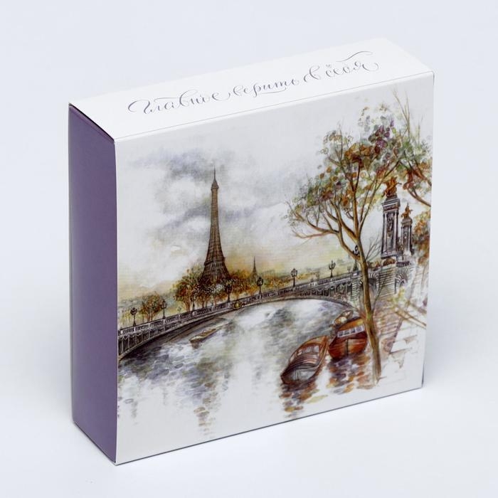 Коробка под 9 конфет с обечайкой  Коробка под 9 конфет с обечайкой " Главное верить в себя " с окном 14,5 х 14,5 х 3,5 см