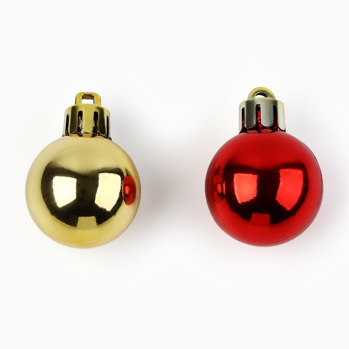 Новогодние шары ёлочные, на Новый год, d=3 см, 20 шт., цвет золотой и красный Новогодние шары ёлочные, на Новый год, d=3 см, 20 шт., цвет золотой и красный