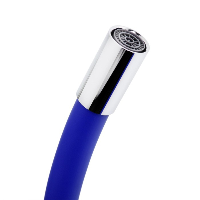 Смеситель для кухни ZEIN Z2112, однорычажный, гибкий излив, картридж 40 мм, синий/хром Смеситель для кухни ZEIN Z2112, однорычажный, гибкий излив, картридж 40 мм, синий/хром