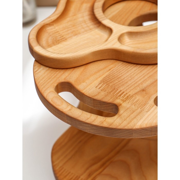 Столик - поднос для вина со съёмной менажницей на 4 персоны Adelica, 35×19×1,8 см, высота 21 см, берёза Столик - поднос для вина со съёмной менажницей на 4 персоны Adelica, 35×19×1,8 см, высота 21 см, берёза