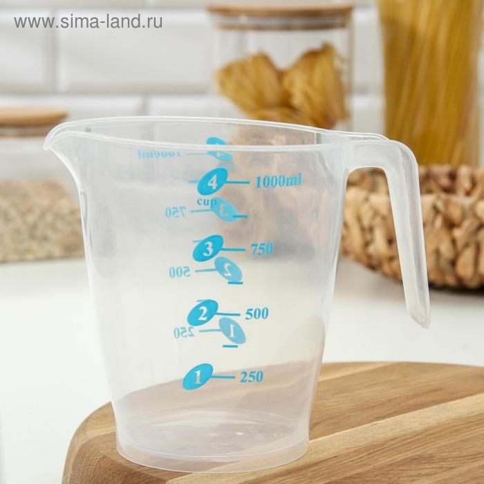 Стакан мерный «Колор», 1000 мл, 17×11,5×14 см, цвет МИКС Стакан мерный «Колор», 1000 мл, 17×11,5×14 см, цвет МИКС