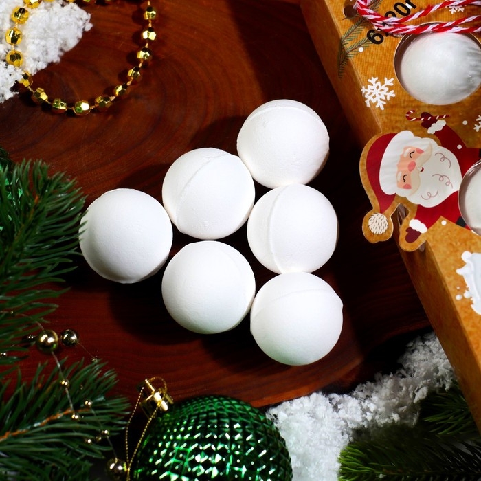 Новогодний подарочный набор косметики. Бомбочки для ванны «Пирамидка», белый, 120 г. Новый год Новогодний подарочный набор косметики. Бомбочки для ванны «Пирамидка», белый, 120 г. Новый год