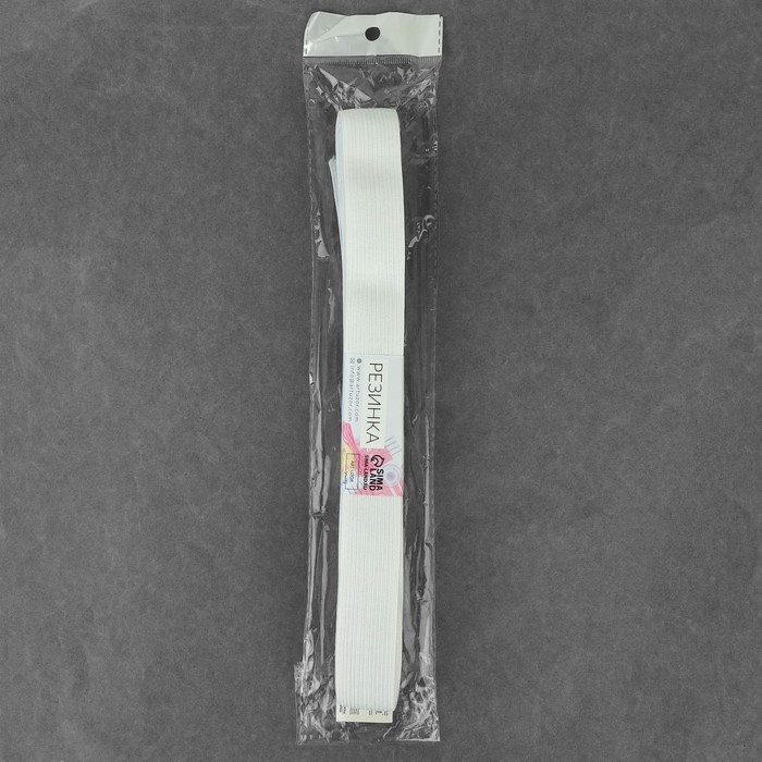 Резинка вязаная, 30 мм, 10 ± 0,5 м, цвет белый Резинка вязаная, 30 мм, 10 ± 0,5 м, цвет белый