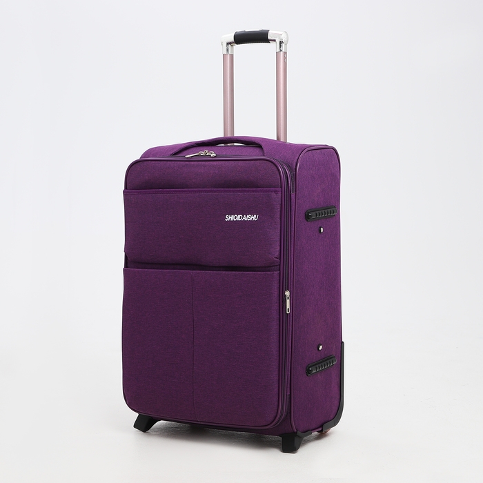 Чемодан средний 52 л (M), отдел на молнии, кодовый замок, с расширением, цвет фиолетовый Чемодан средний 52 л (M), отдел на молнии, кодовый замок, с расширением, цвет фиолетовый