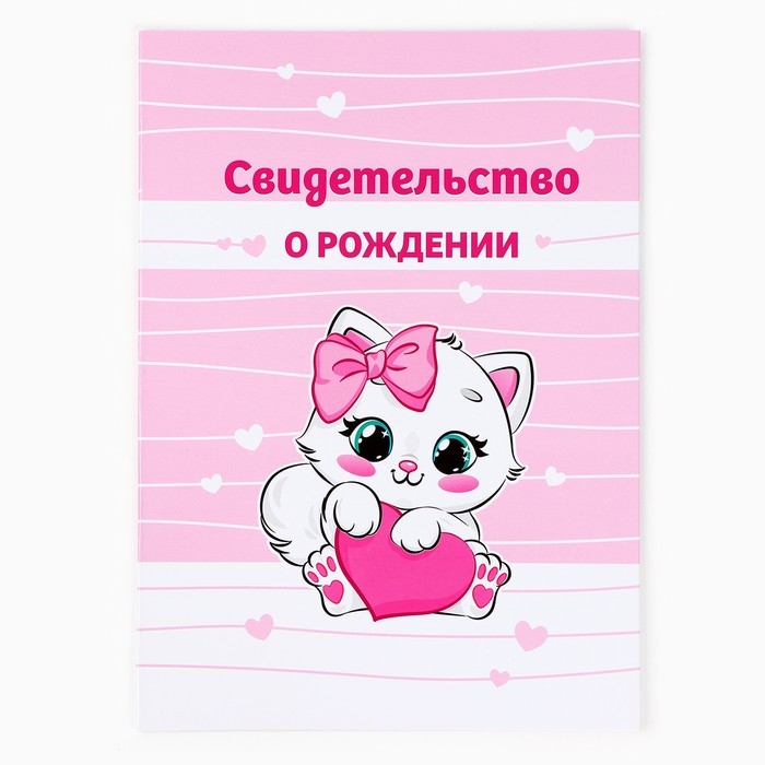 Папка для свидетельства о рождении  Папка для свидетельства о рождении "Наша малышка", розовая для девочки, 23,1х30,7см