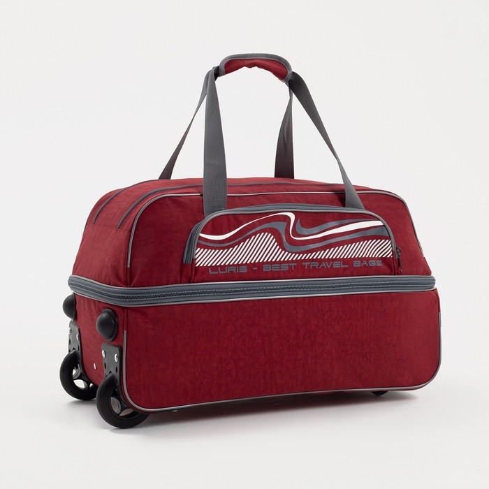 Сумка дорожная на колёсах, отдел на молнии, с увеличением, наружный карман, цвет бордовый Сумка дорожная на колёсах, отдел на молнии, с увеличением, наружный карман, цвет бордовый