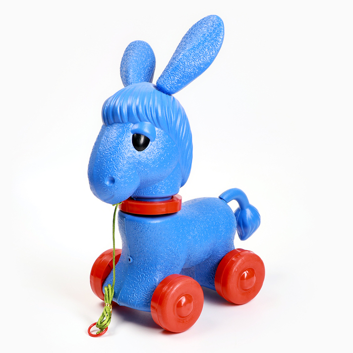 Развивающая игрушка - каталка детская  Развивающая игрушка - каталка детская "Ослик" на веревочке, 23 х 16 х 39 см