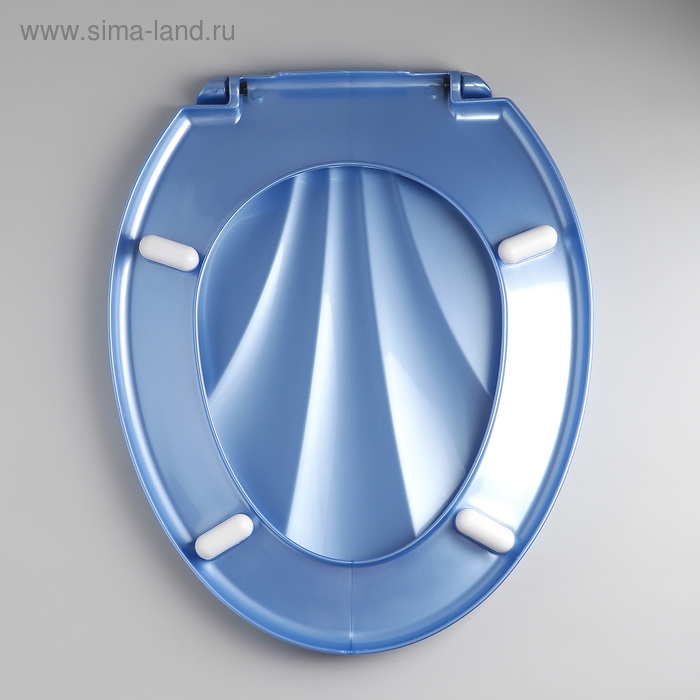 Сиденье для унитаза «Ракушка», 44,5×37 см, с крышкой, голубой перламутр Сиденье для унитаза «Ракушка», 44,5×37 см, с крышкой, голубой перламутр