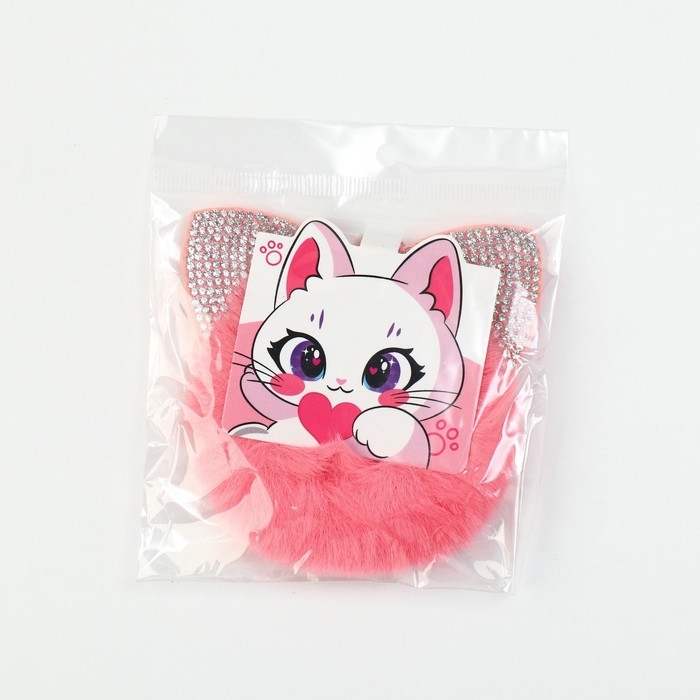 Резинка для волос пушистая «Киса» с ушками, 1 х 6 х 8 см Резинка для волос пушистая «Киса» с ушками, 1 х 6 х 8 см