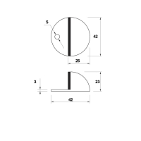 Упор дверной U103CP, d=42 мм, h=23 мм, цвет хром