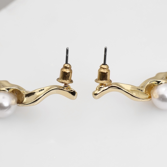 Серьги с жемчугом «Бусина» сосуд, цвет золото Серьги с жемчугом «Бусина» сосуд, цвет золото