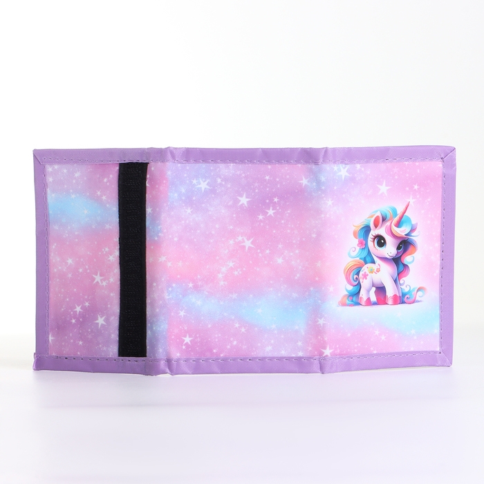 Кошелёк детский на липучке &laquo;Выбражулька&raquo;, цвет сиреневый