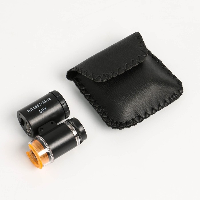 Лупа с подсветкой, для проверки денег, кратность 60х, черная Лупа с подсветкой, для проверки денег, кратность 60х, черная