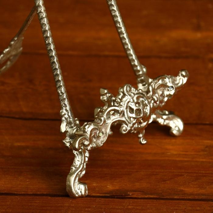 Мини мольберт  Мини мольберт "Идеал" серебро 24х10х4 см