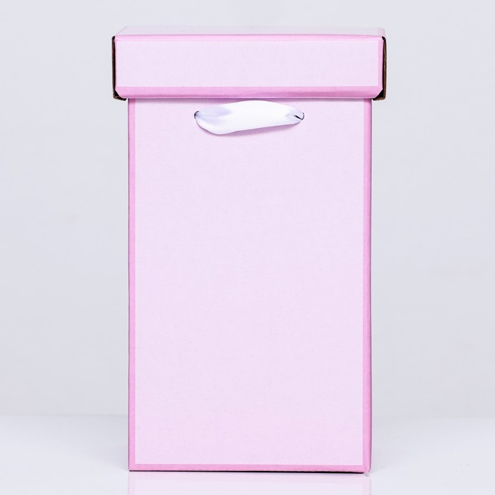 Коробка складная, розовая, 10 х 18 см