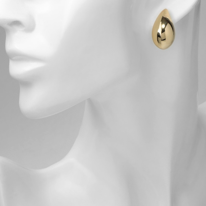 Серьги пластик «Капля» изогнутая мини, цвет золото Серьги пластик «Капля» изогнутая мини, цвет золото