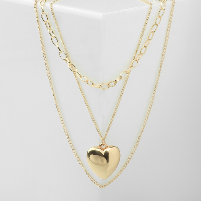 Кулон «Цепь» медальон, сердце, цвет золото, 45см Кулон «Цепь» медальон, сердце, цвет золото, 45см