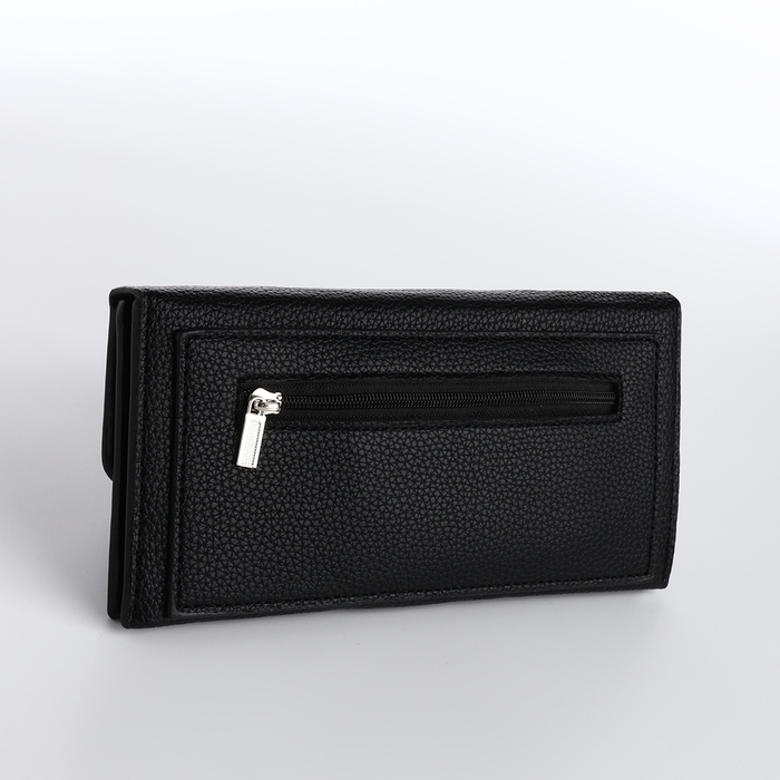 Кошелёк женский на магните, цвет чёрный