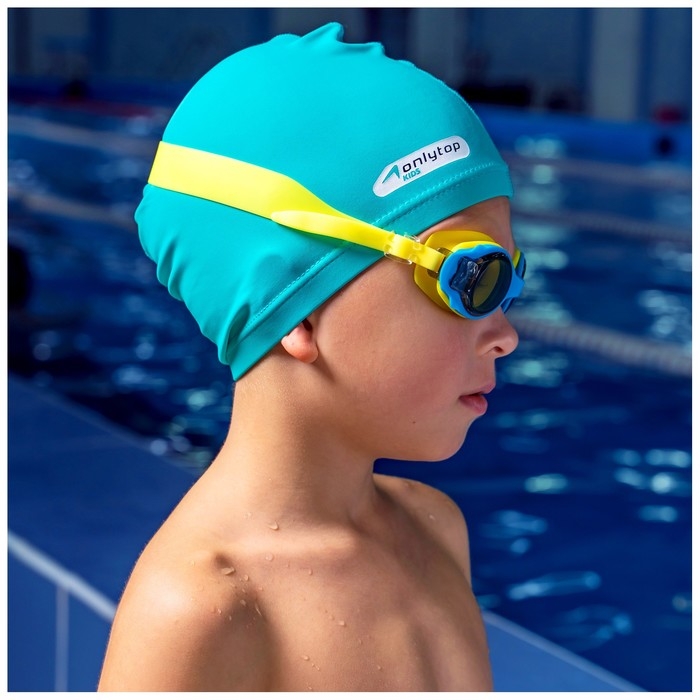 Очки для плавания детские ONLYTOP, беруши, цвет жёлтый Очки для плавания детские ONLYTOP, беруши, цвет жёлтый