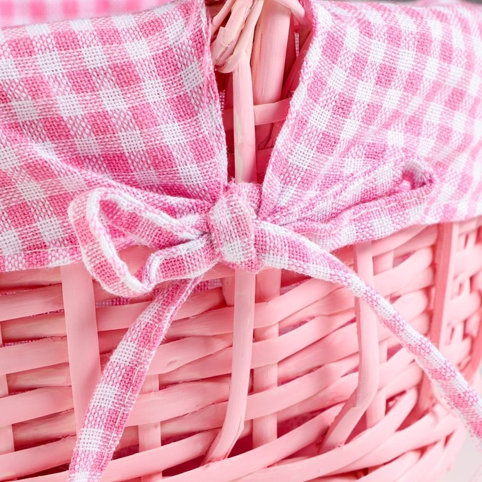 Корзина плетеная, 22 х 22 х 11 х 27 см, розовая Корзина плетеная, 22 х 22 х 11 х 27 см, розовая