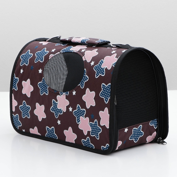 Сумка-переноска для животных  Сумка-переноска для животных "Star", размер S, 37,5 х 17 х 22 см, бордо