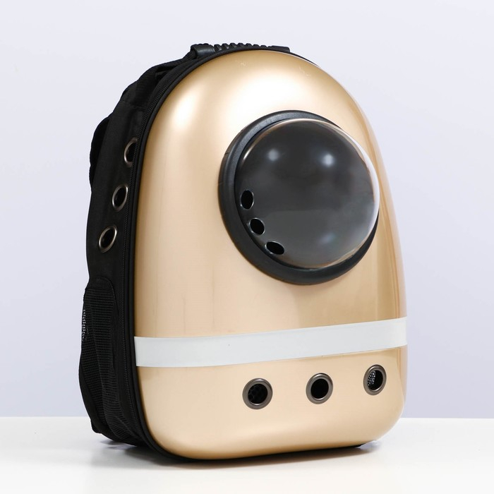 Рюкзак для переноски кошек и собак, с окном, 32х26х44 см, золотистый Рюкзак для переноски кошек и собак, с окном, 32х26х44 см, золотистый