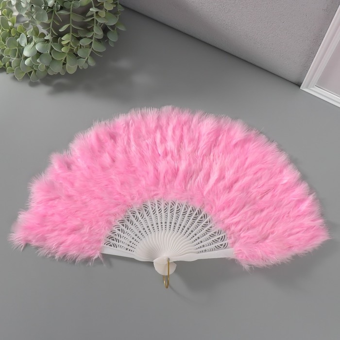 Веер пластик, перо Веер пластик, перо "Розовый" h=26 см 25 лопастей 3х50х26 см