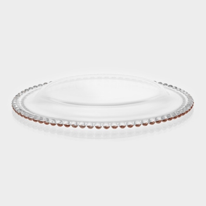 Тарелка стеклянная «Орбита», d=27 см, цвет каёмки розовое золото Тарелка стеклянная «Орбита», d=27 см, цвет каёмки розовое золото
