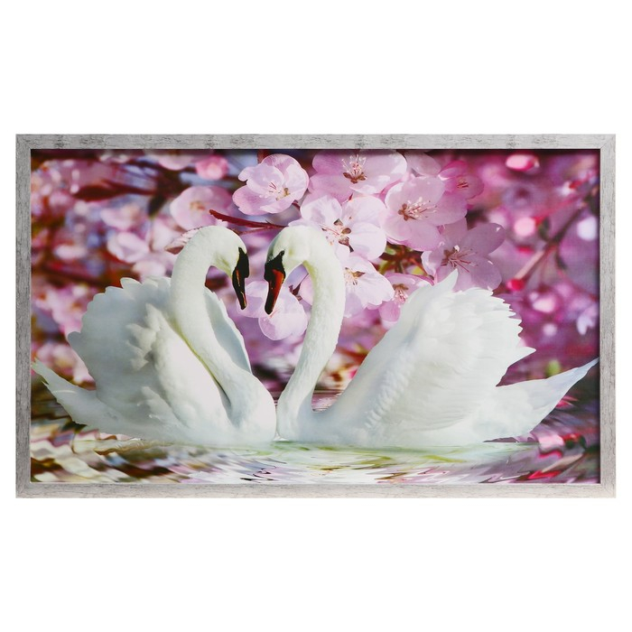 Картина  Картина "Лебединая пара" 66х106см рамка микс