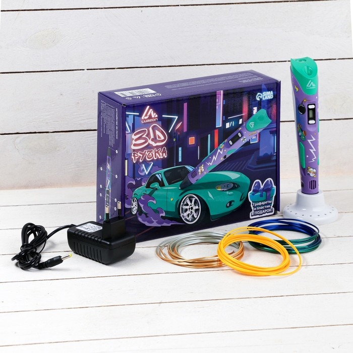 3D ручка Luazon Comics, дисплей, работа с пластиком ABS и PLA, пластик в комплекте 3D ручка Luazon Comics, дисплей, работа с пластиком ABS и PLA, пластик в комплекте