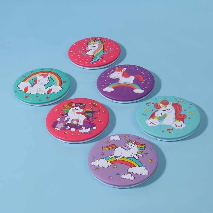 Зеркало складное «Единороги», d = 7 см, рисунок МИКС Зеркало складное «Единороги», d = 7 см, рисунок МИКС