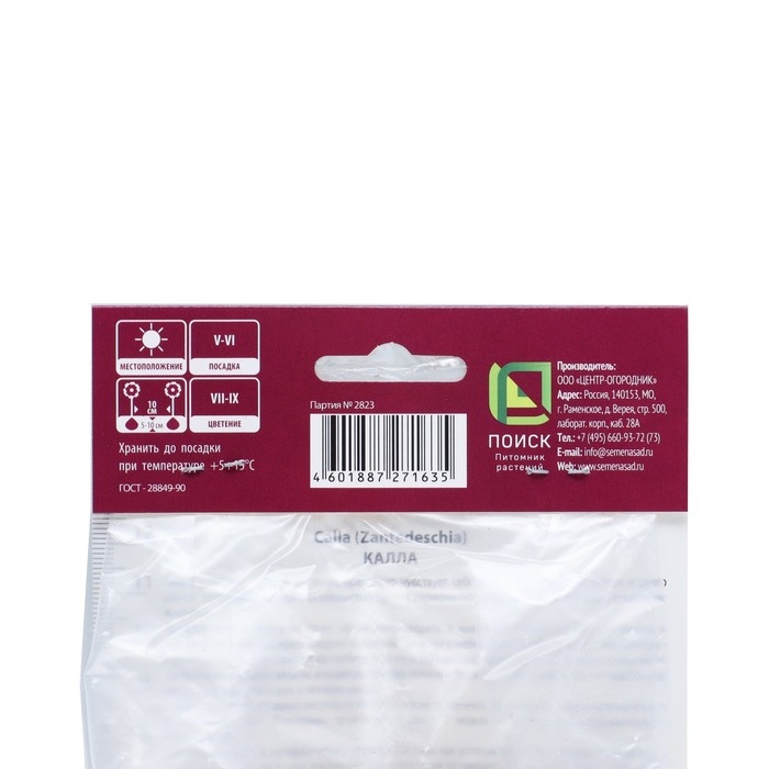 Калла белопятнистая, р-р 14/16, 1 шт, Весна 2025 Калла белопятнистая, р-р 14/16, 1 шт, Весна 2025