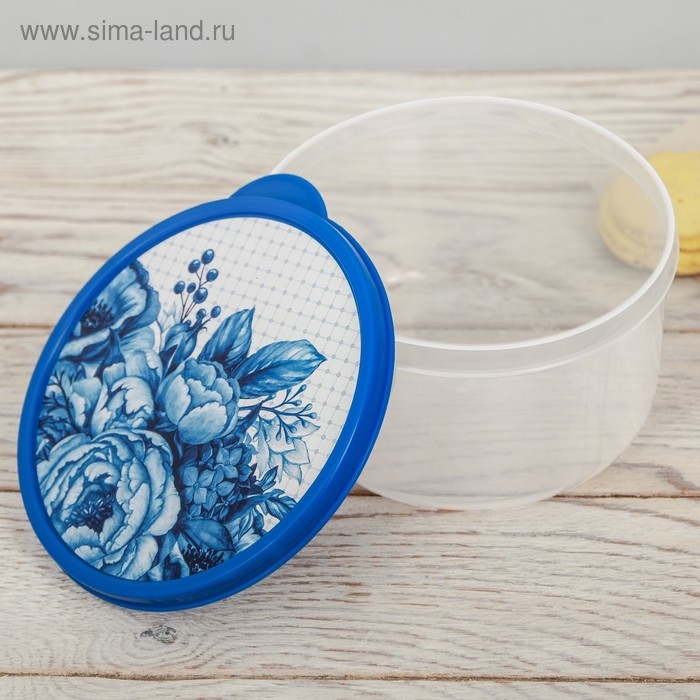 Ланч-бокс круглый &laquo;Гжель&raquo;. 500 мл
