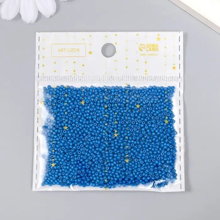 Бисер стекло 12/0  Бисер стекло 12/0 "Синяя пыль" 15 гр