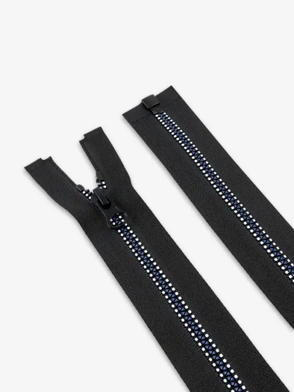 Молния &laquo;Трактор&raquo;, №5, разъёмная, замок автомат, 80 см, чёрная, белая, синяя