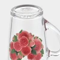 Кружка стеклянная &laquo;Цветочное сердце&raquo;, 300 мл, рисунок МИКС