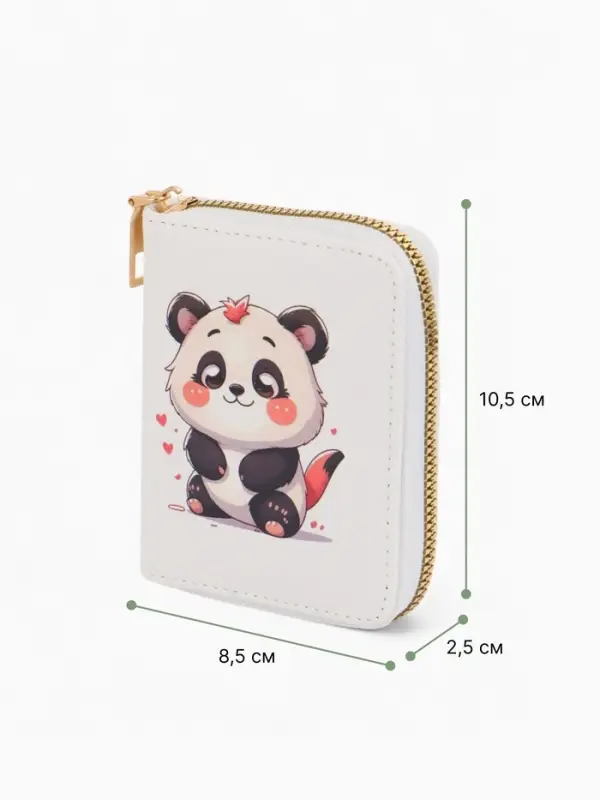 Кошелёк на молнии &laquo;Выбражулька&raquo;, 8.5&times;2.5&times;10.5 см, с принтом, белый