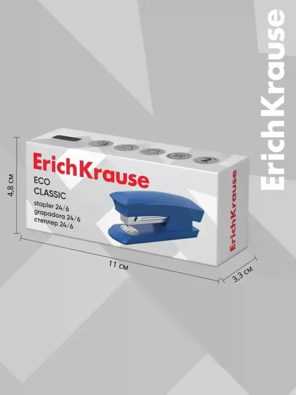 Степлер ErichKrause ECO № 24/6 и 26/6, до 30 листов, микс