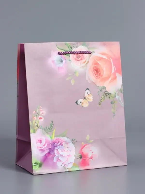 Пакет подарочный ламинированный, "Танец бабочки" 18 х 22,3 х 10 см