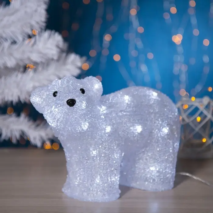 Светодиодная фигура &laquo;Медведь малый&raquo; 28&times;25&times;15 см, акрил, 40 LED, 220 В, свечение белое