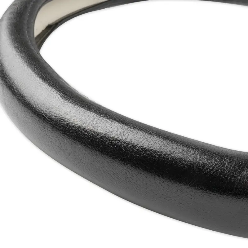 Оплетка на руль D-образная (нат. кожа) AVS DS-665M-B (размер M, черный) - Серия "Classic"