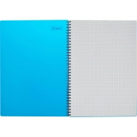 Тетрадь общая Attache 96л клетка А4 спираль, обложка Plastic, синяя