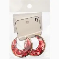 Серьги-кольца акрил &laquo;Тренд&raquo;, бордовые в золоте