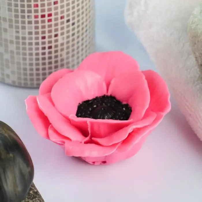 Фигурное мыло "Мак" розовый, 50гр