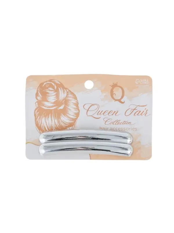 Заколка - автомат для волос QF &laquo;Рокси&raquo; полосы, 7 см, серебро