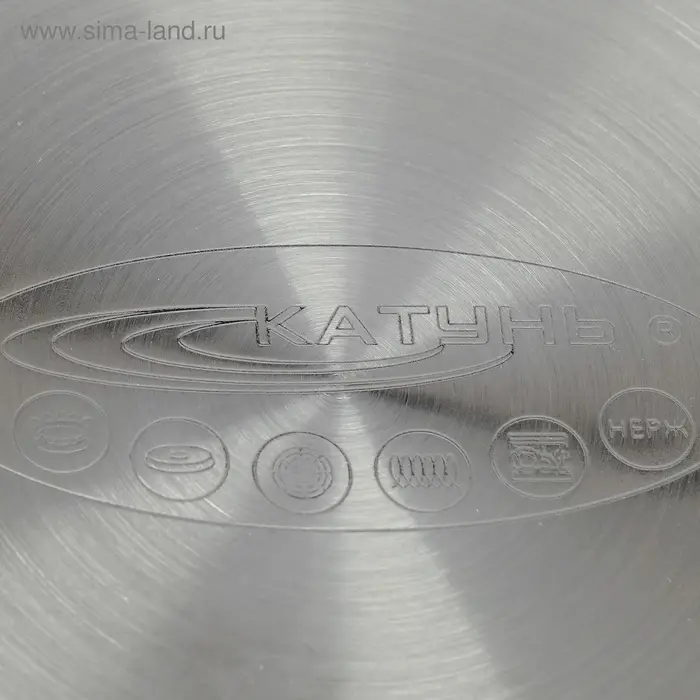 Кастрюля Катунь &laquo;Общепит&raquo;, 7 л, d=22 см, с крышкой, капсульное дно, индукция, нержавеющая сталь, хромированная