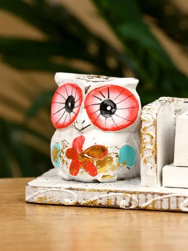 Календарь настольный "Совушки" дерево 19х6х6 см, цв. белый