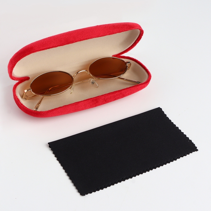 Футляр для очков на хлопушке, длина 16 см, цвет красный Футляр для очков на хлопушке, длина 16 см, цвет красный