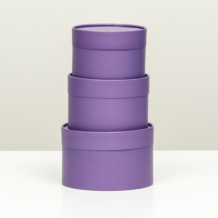 Набор шляпных коробок 3 в 1, Набор шляпных коробок 3 в 1,"Лавандовый",16 х 10,14 х 9,13 х 8,5 см